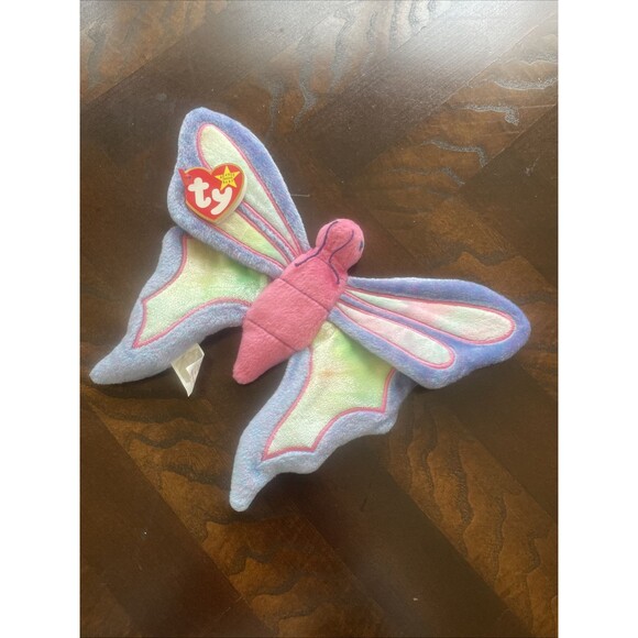 TY Beanie Babie Flitter the Butterfly Plush Toy - Pink/Purple - Picture 10 of 11